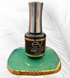 EV Shiny/Glossy Gel Top Coat 15 mL (0.5 OZ) - No Wipe - SALON Quality, Long lasting!